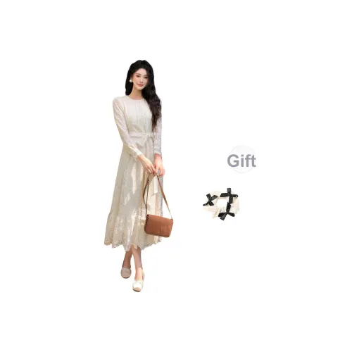 CPAURA Длинное платье с длинными рукавами женское