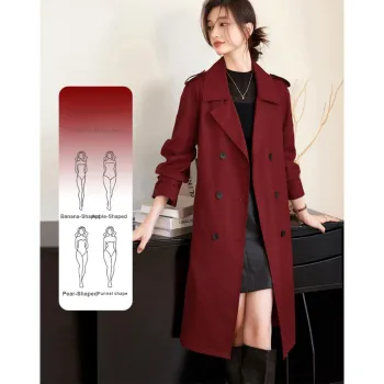 Like The Age Of Water Trench Coat Women's Red