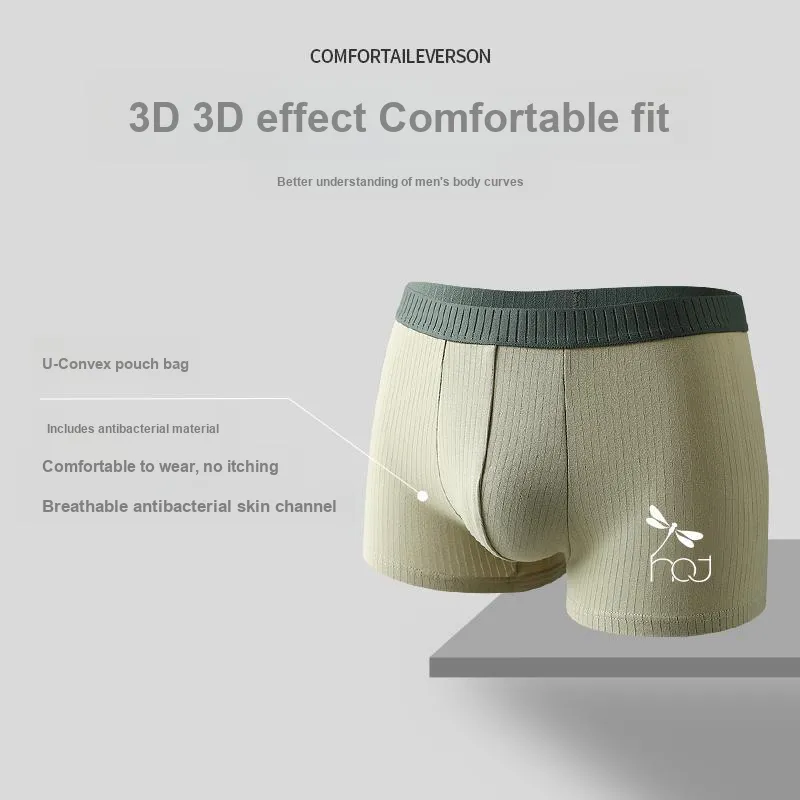 RED DRAGONFLY 100% Cotton Underpants Skin Friendly And Comfortable Men's 5 Pack Gift Box Set-3
