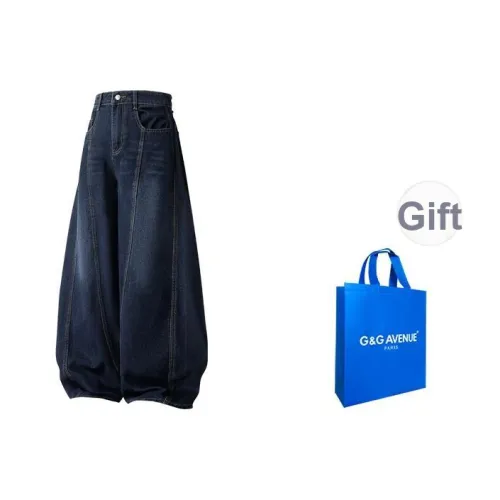 G G AVENUE Темно-синий Унисекс Джинсы