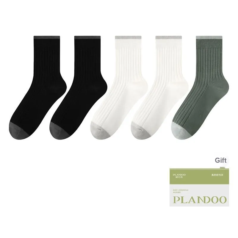 PLANDOO Mid Calf Socks Men's Shopping Bag 5 Pack-18