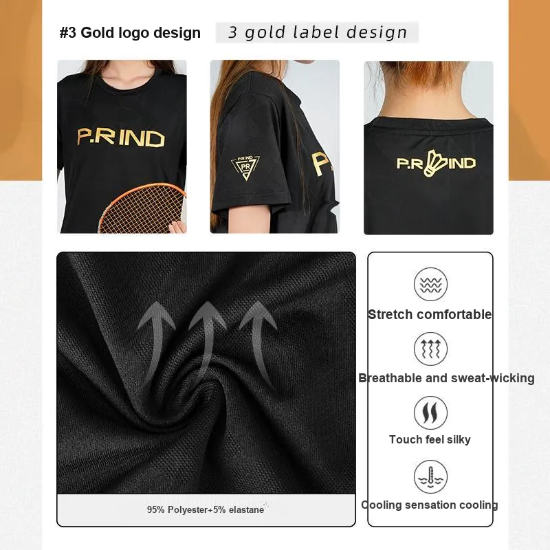 P.R IND Badminton Sports Top Black-5