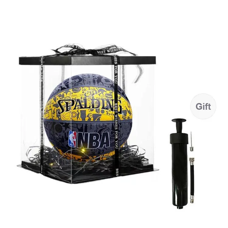 SPALDING Graffiti Rubber Basketball Black Gold Size 7 Training-8