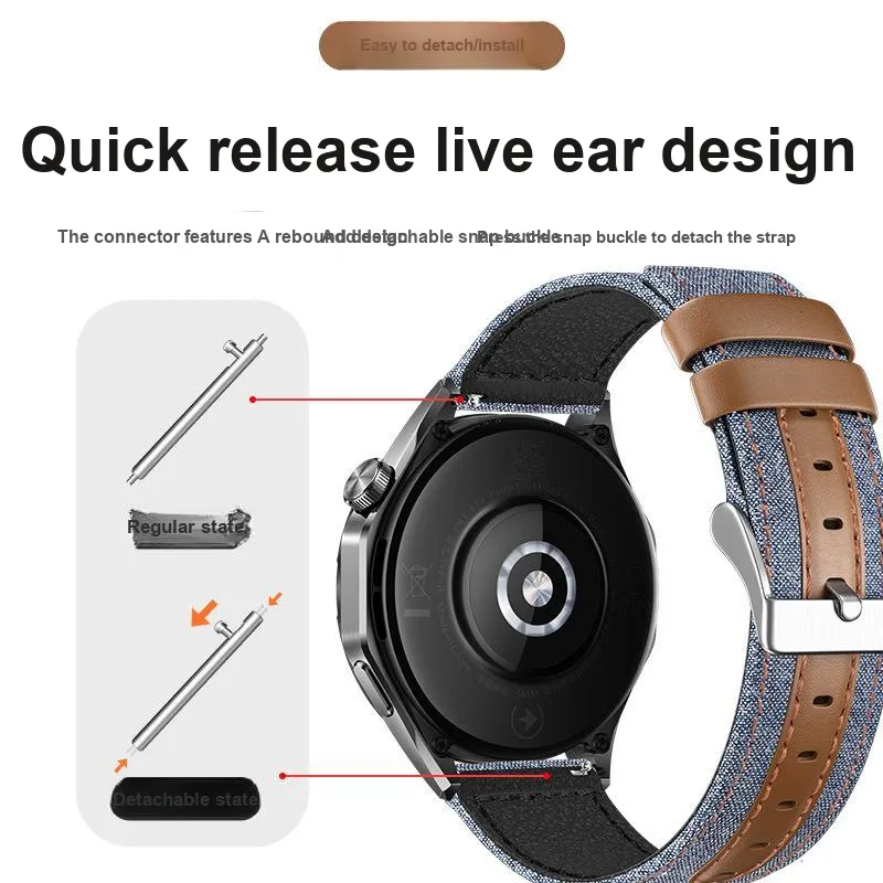 Vobafe Huawei Compatibility Watch Band Genuine Leather Material-5