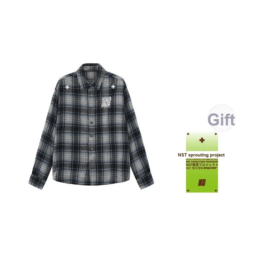 NSTNEW START Сине-белая клетка с Sprouting, унисекс, рубашки