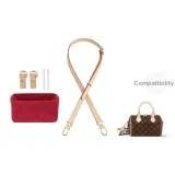 [Three-Piece Set]Abrasion-Resistant Buckle+1.5cm Shoulder Strap+Beige Blue Fleece Liner-Includes Protective Ring