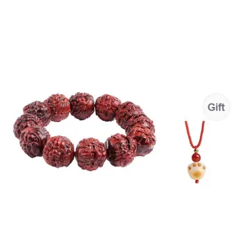 MUSHENGYUAN Bloodwood Good Luck Beaded Bracelet Men's
