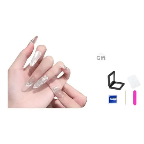 XNTX CHANEL Inspired Осветляющий Фальшивый Ногтей Овальный Розовые Оттенки Стиль Смужка Instagram