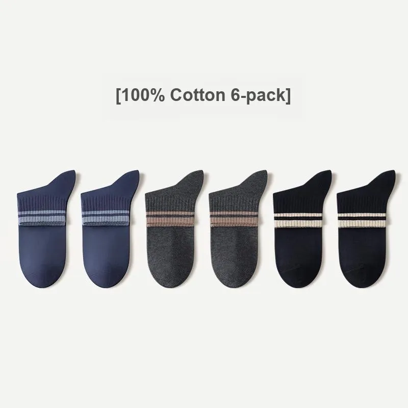 H YXIANG Mid Calf Socks Unisex 6 Pack-17