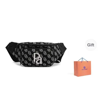 GELANDAI Fabric Sling Bag, Fanny Pack, Shoulder Bag, Crossbody Bag Regular Unisex Black