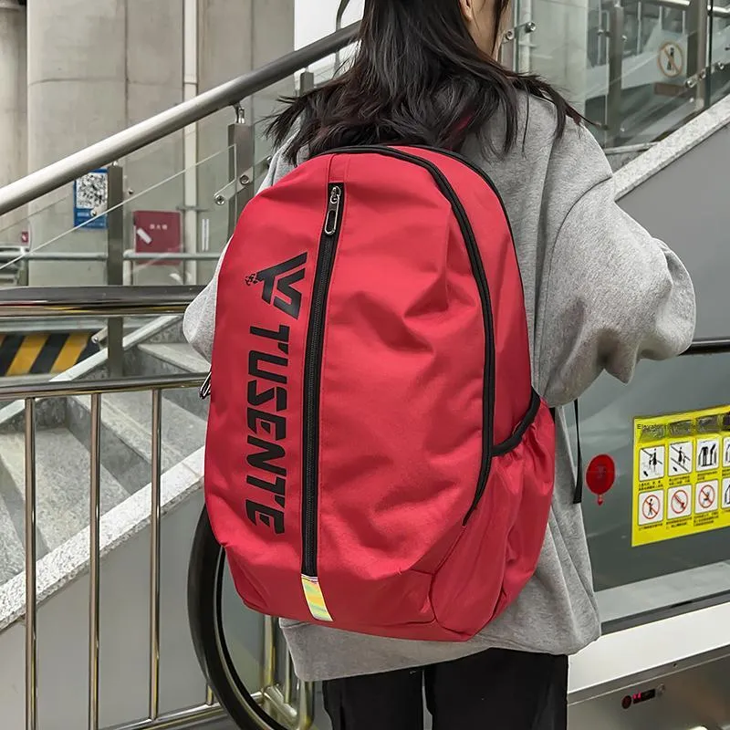 BUBM Oxford Backpack Unisex Black/Dark Gray/Light Gray/Red-18