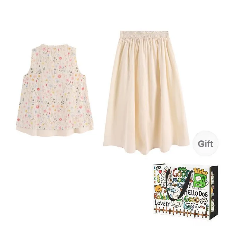 ZVJH Two Piece Skirt Sets Women's-1