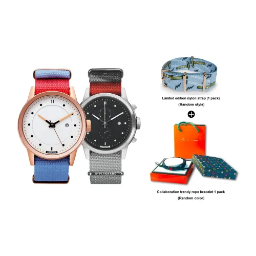 HYPERGRAND Watch Кварцевый механизм Нейлоновый ремешок Белый циферблат Унисекс NWM4MALI+NWM4PULS
