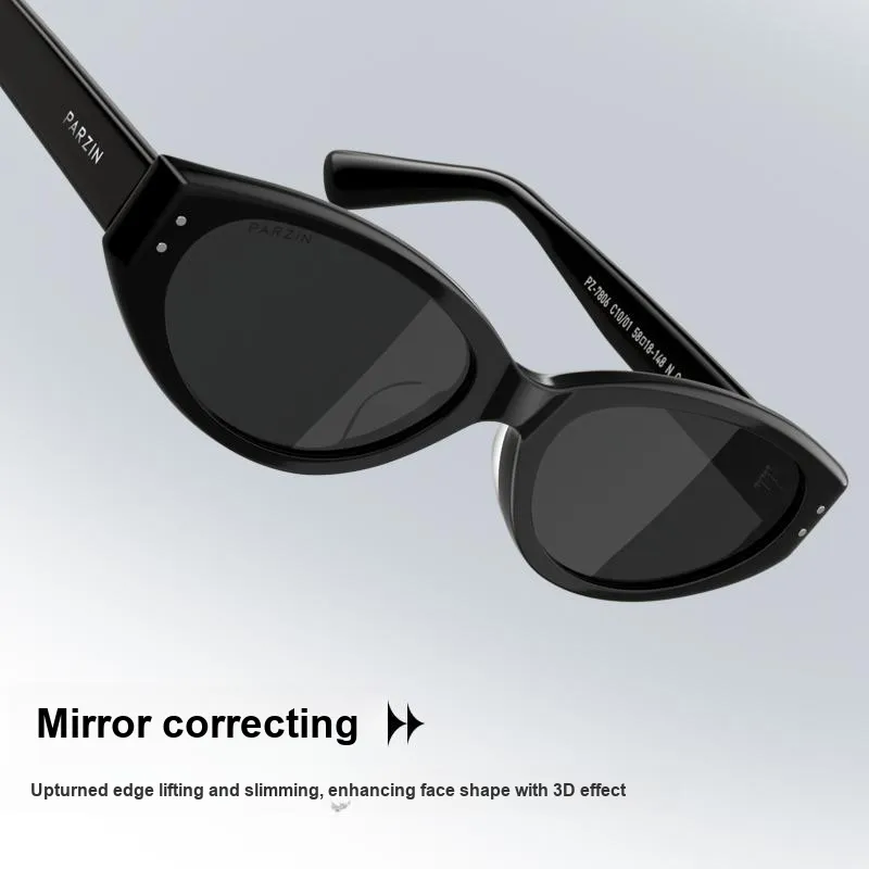 PARZIN Plate Frame Cat Eye Sunglasses Unisex-2