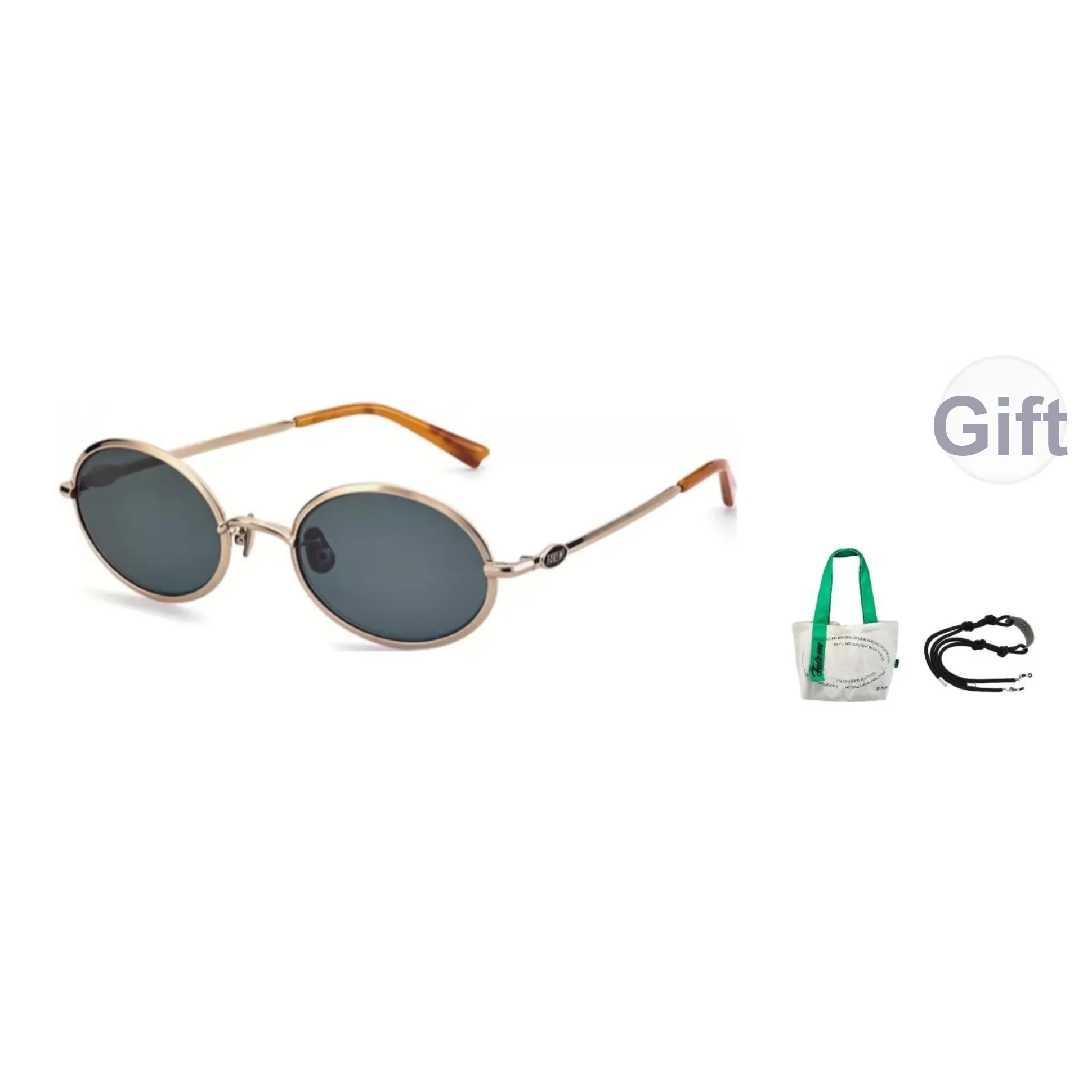 Fakeme Металл OVAL SUNGLASSES Унисекс Золотой