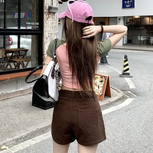 Rose Denim Short Skirts Women's
