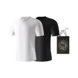 V-Neck 2 Pack (White+Black) with Free Brand Shopping Bag!