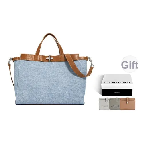 Cthulhu Коровья кожа Деним Тоут Одно плечо Через плечо Сумка Большой Женские Синий