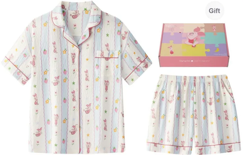 Gongdie x Disney Pajama Set Women's Gift Box Set Apricot-0
