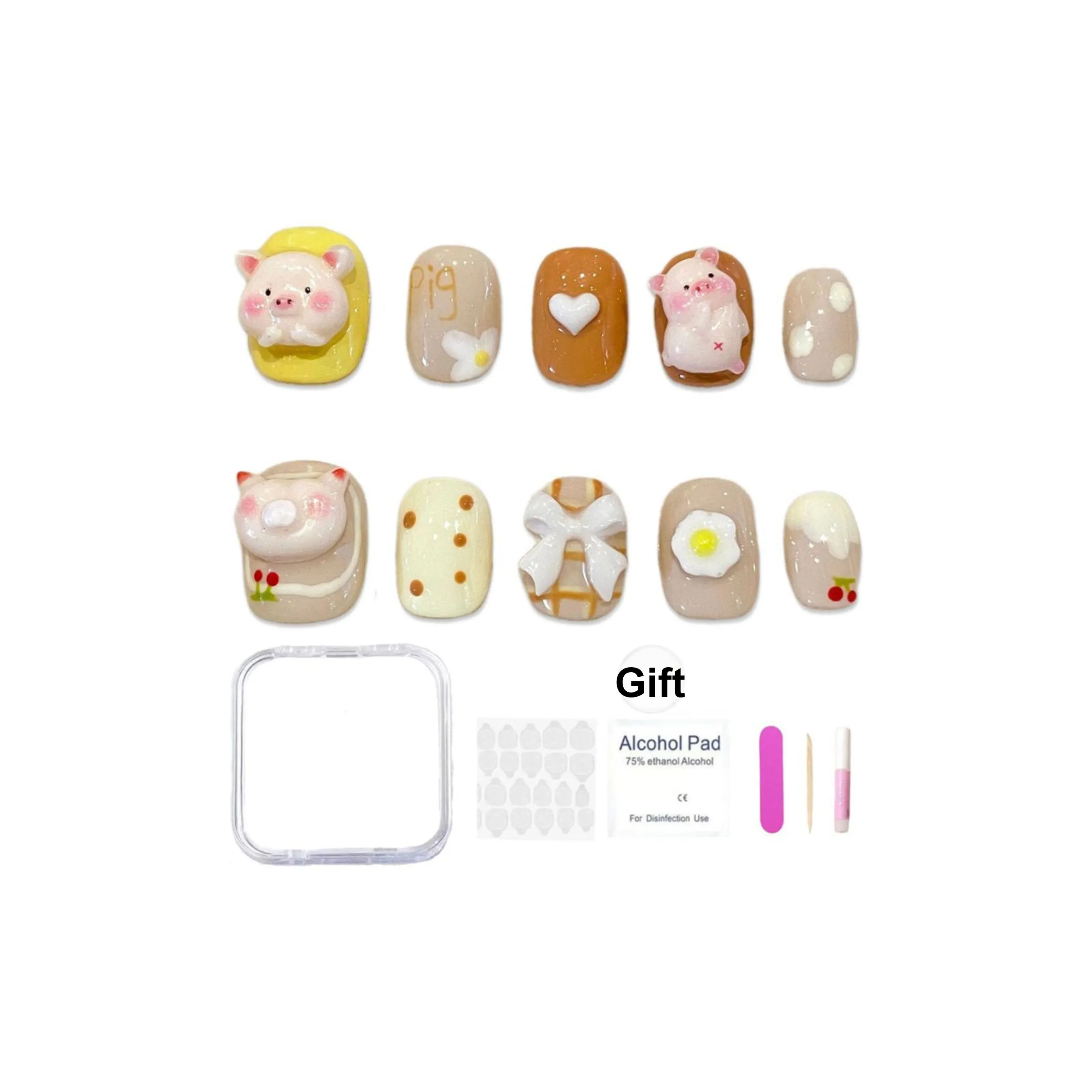 XIAMEIYU Макарон Обжорный Свинья Укороченный Осветляющий Ручной Nail Art Фальшивая Ножная Короткий Квадратный и Круглый 15 мм