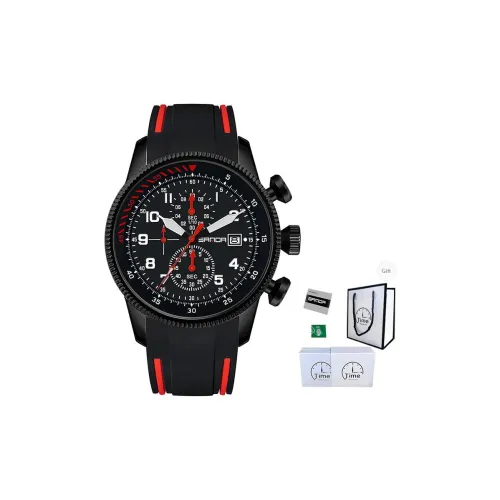 Sanda Кварцевый механизм силиконовый ремешок мужские часы черный циферблат