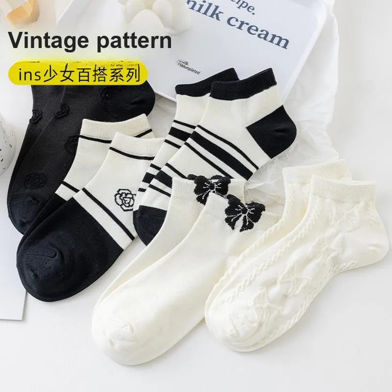 XIA.WA.ZHI.XIU Ankle Socks Women's Box 5 Pack-2