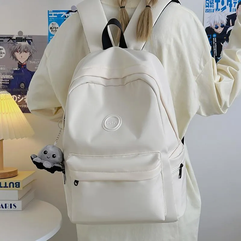 Single Warehouse Nylon Backpack Unisex White/Green/Brown/Black-1