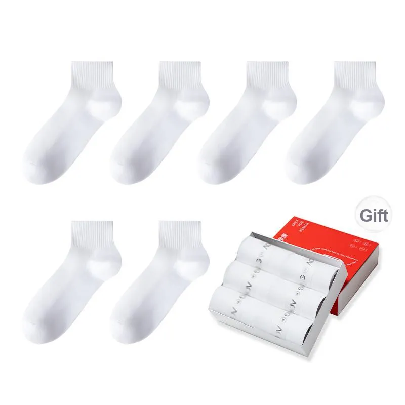 AOKANG Mid Calf Socks Unisex Gift Box Of 6 Doubles-23