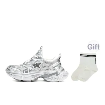 STARTER Anti Slip Wear Resistant Low Top Chunky Sneakers Unisex Silver