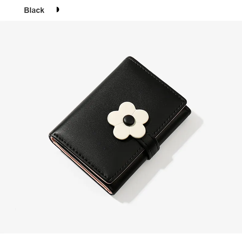 Worm's Home Pu Card Holder Regular Women's Black/Pink/Blue/Yellow/Green-2