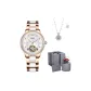 6138-White Dial Steel Band[Preserved Flower Box+Floral Necklace]