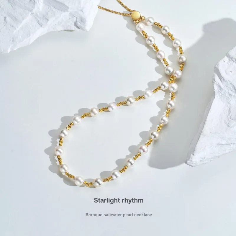 ME LUXE Saltwater Pearl Necklace A Versatile Style Women's-1