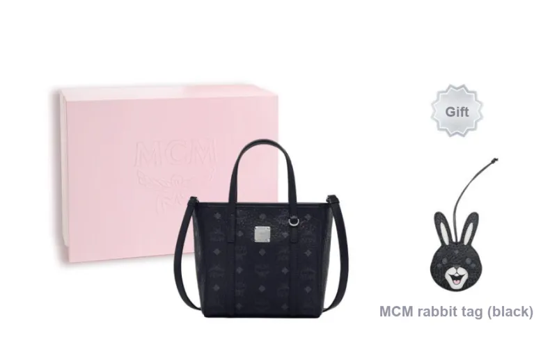 MCM Toni Shopper Mini Visetos Black-4