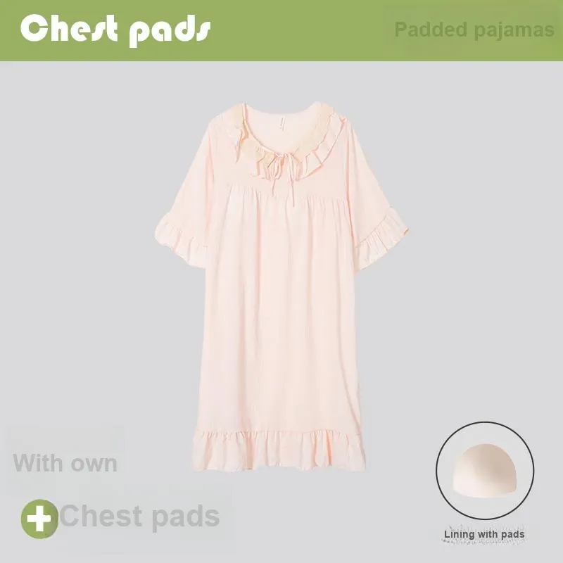 CAIHENGTONG Nightgown Women's Pink-1