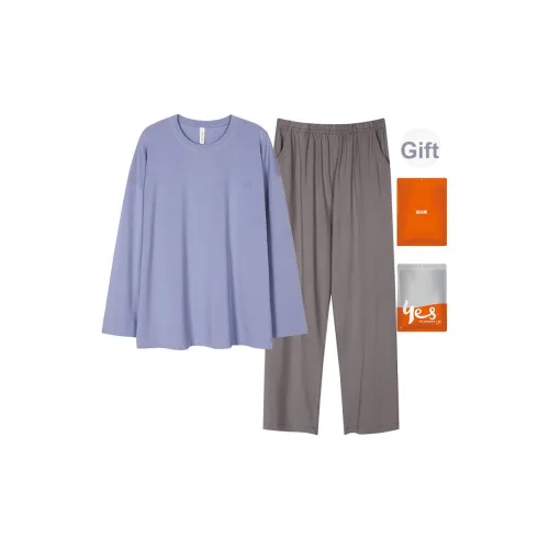 Удобный и освежающий комплект пижам мужского фиолетового цвета