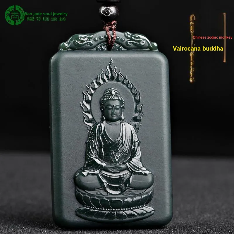 WANYUHUN Hetian Jade Pendants Green Jade Unisex-49