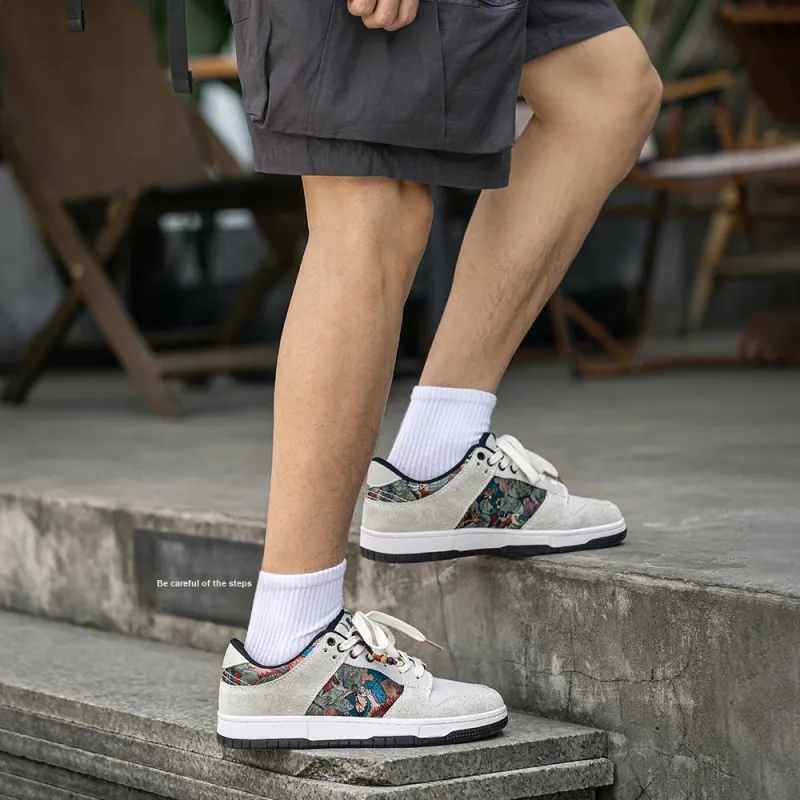 MR.A Country Style Series Low Top Skateboard Shoes Men's Dunhuang Painted-7
