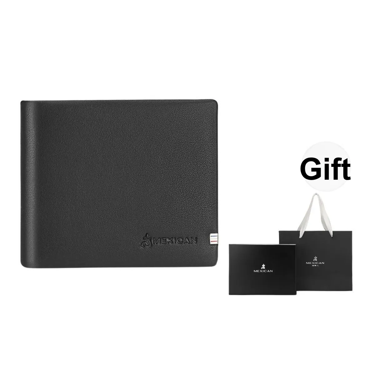 MEXICAN Cow Leather Wallet Regular Men's Black