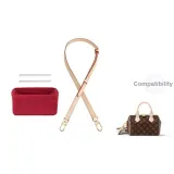 [Two-Piece Set]1.5cm Shoulder Strap+Beige Blue Fleece Liner-Includes Protective Ring