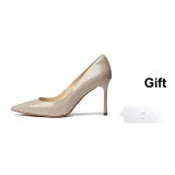 [Classic]-Shiny Cow Leather-Khaki-8.5cm Gift Included (Please Refer to Details)