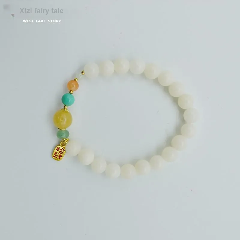 XIZITONGHUA White Jade Bodhi Bracelets Women's-3