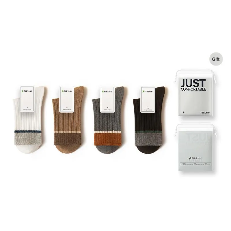 FIRS Mid Calf Socks Men's Shopping Bag 4 Pack-1