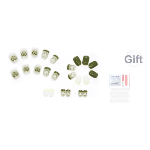 SEVERLAND Свежий Сердце False Nail MID Длина (размер в длину) Зеленый Jump Цвет