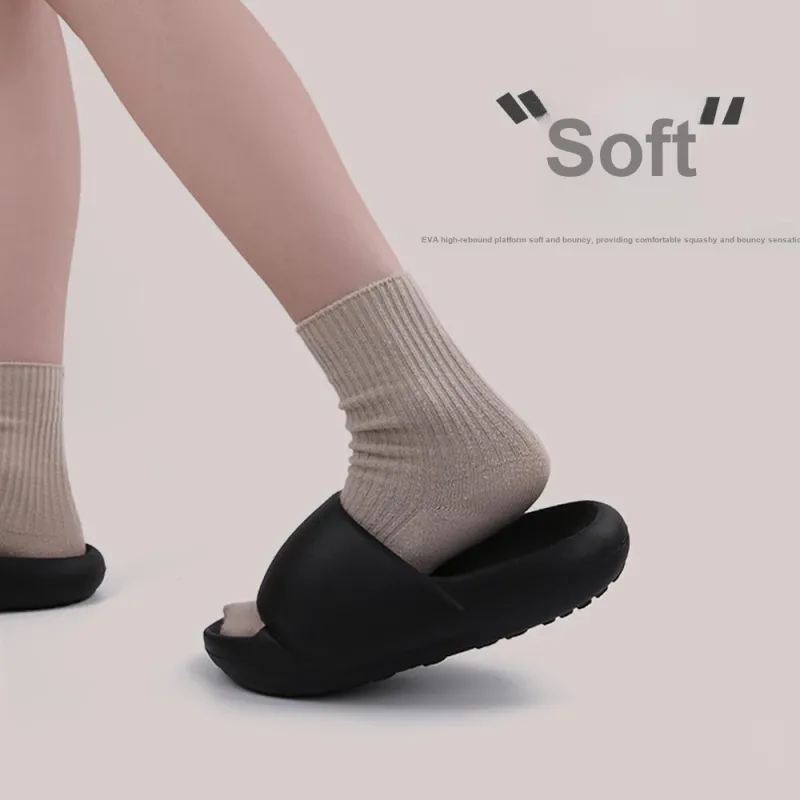 Thin Strips Slippers Unisex, White-9