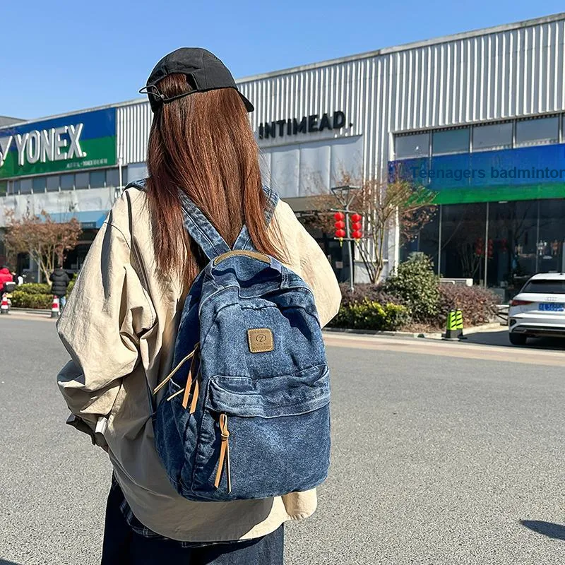Single Warehouse Denim Backpack Regular Unisex Black/Light Blue/Dark Blue-7