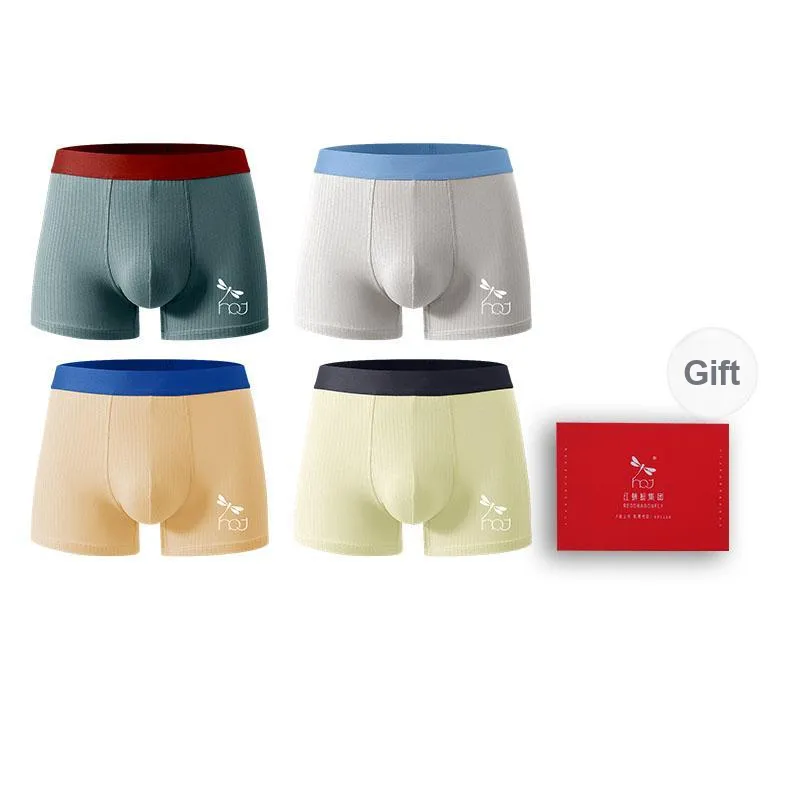RED DRAGONFLY Cotton Panties Men's Gift Box Set Of 4-9