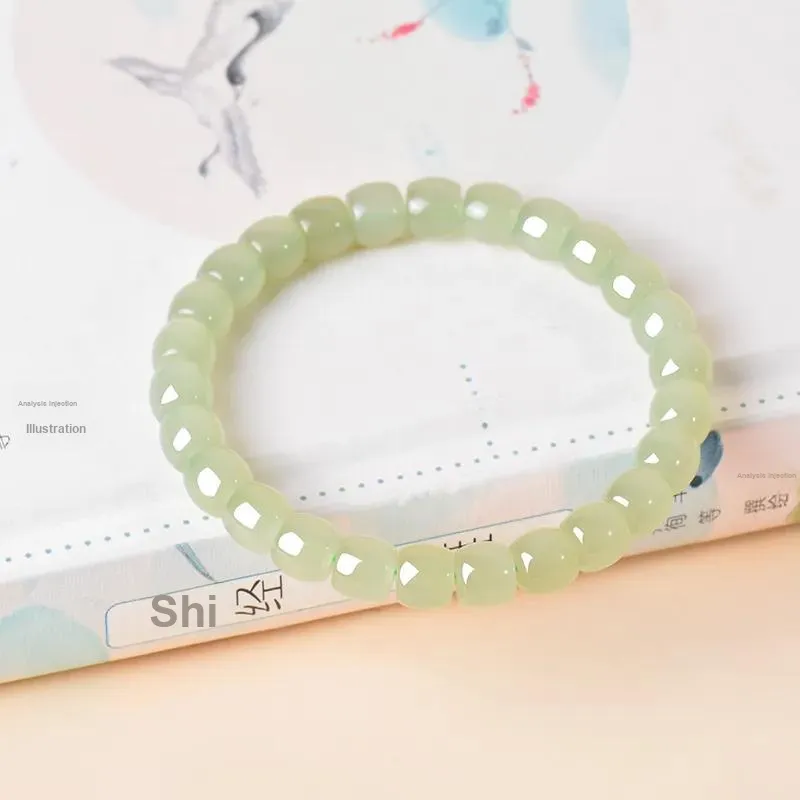 Avani Hetian Jade Bracelets Pale Greenish White Jade Women's-6