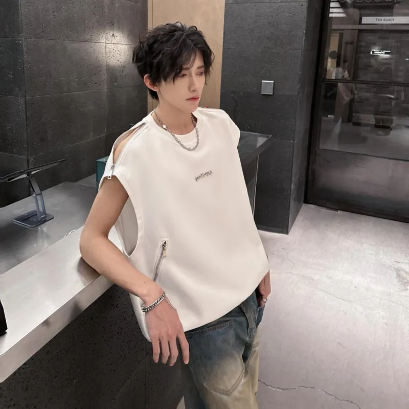 TESTUNG Fashion Versatile Sleeveless Sports Shirt Unisex-13