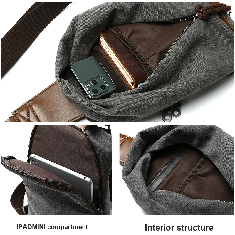 VIHUS Canvas Sling Bag Regular Men's Multicolor-1