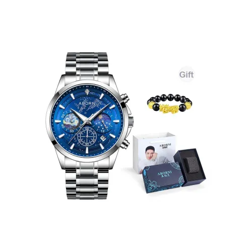 ABORNI Classic Collection Кварцевый механизм ремешок из нержавеющей стали мужские часы синий циферблат